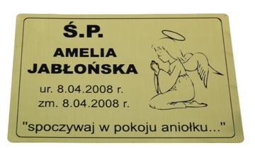Tabliczka nagrobkowa z grawerem duża Najtaniej