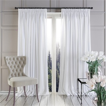 Вуаль WENUS, вуаль белая с лентой и поясом, терраса, гостиная, 140х250см