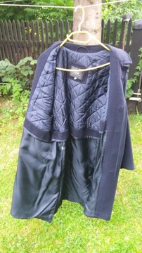 Eleganckie granatowe palto, krótki płaszczyk - rozmiar 48 - bdb !!
