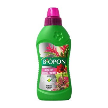BIOPON NAWÓZ DO ROŚLIN DONICZKOWYCH W PŁYNIE UNIWERSALNY 0,5L BUJNA ZIELEŃ