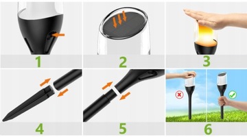 8X светодиодные солнечные садовые лампы Strong FLAME 65 см