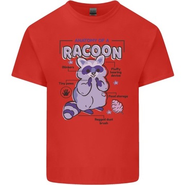 Anatomy of a racoon funny cotton t-shirt Koszulka