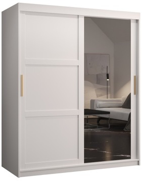 Szafa przesuwna MIRO 2 150cm. biała + złoto