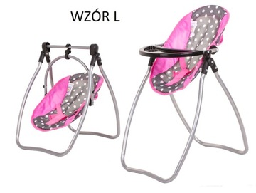 СТУЛЬЧИК ДЛЯ КОРМЛЕНИЯ ДЛЯ КУКОЛ, КАЧЕЛИ 2в1