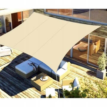 ŻAGIEL OGRODOWY PRZECIWSŁONECZNY 3x2 m PARASOL MARKIZA UV PROSTOKĄTNY