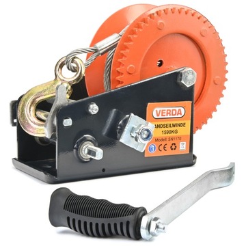 ЛЕБЕДКА ТРОСОВАЯ РУЧНАЯ ЛЕБЕДКА РУЧНАЯ 1588 кг + КРЫШКА