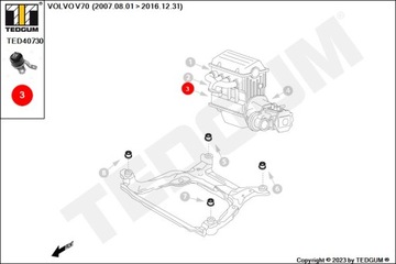 ULOŽENÍ MOTORU PRAVÁ VOLVO S60 S80 V60 V70 XC60 XC70