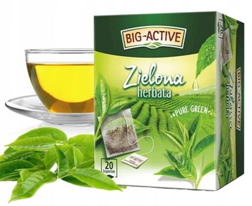 BIG ACTIVE HERBATA ZIELONA PURE GREEN 20 KOPERTEK