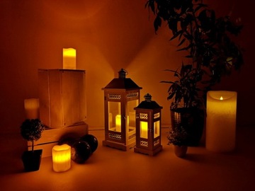 Деревянный садовый фонарь, белый фонарь, набор 2-в-1 для дома и дачи.