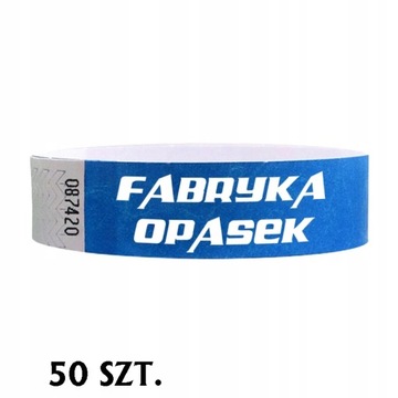 OPASKI NA RĘKĘ TYVEK 19mm - 50 szt. NADRUK BIAŁY