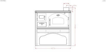 Кухня стальная Вестфалия с камином, 70 м2. ПРОХЛАДНЫЙ