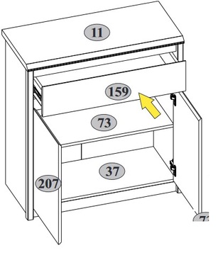 Комод 2Д1С СОММА, дуб Сонома