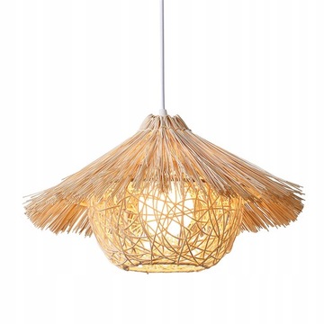 TKANA LAMPA WISZĄCA RUSTYKALNA RATTANOWA LAMPA