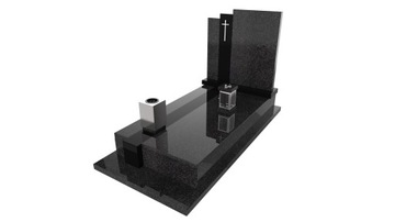 Серебряный надгробный фонарь, нержавеющая сталь + гранит.