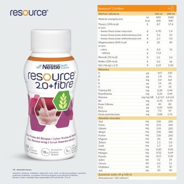 Nestle Resource 2.0 FIBER лесные фрукты 16x 200 мл