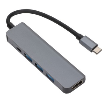 Концентратор USB C 5-в-1 с разрешением Ultra HD и быстрой передачей данных со скоростью 5 Гбит/с для офиса и путешествий.