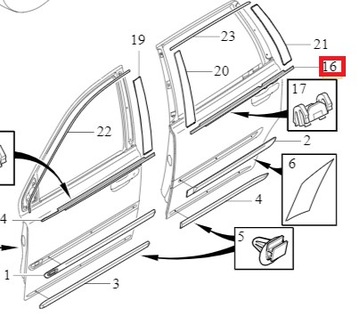 ОБИВКА ЗАДНЕЙ ДВЕРИ VOLVO XC90 I 03-14