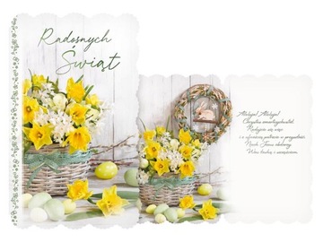 KARNET LAURKA KARTKA WIELKANOC ŚWIĘTA + KOPERTA