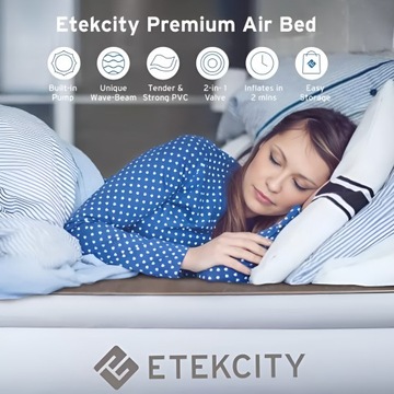 ETEKCITY ОДНОПРОМЫШЛЕННЫЙ МАТРАС СО ВСТРОЕННЫМ НАСОСОМ 191 x 99 x 46 СМ