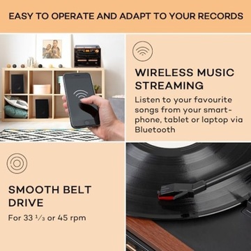 Стереосистема Auna 388-DAB+ Проигрыватель CD-кассеты BT FM/DAB+ USB 2x5 Вт RMS
