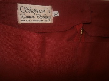 Shepard"s długa wiśniowa spódnica lniana XL