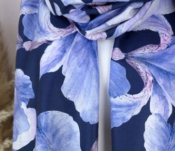 PIĘKNY CIEPŁY DUŻY SZAL damski JESIENNE KWIATY szalik chusta modny - KOLORY