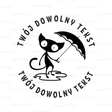 Personalizowany stempel z kotkiem KOT własny napis