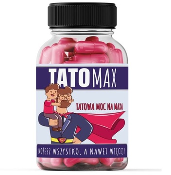 TATOmax Prezent Dzień TATY Ojca Butelka na ŚMIESZNE TABLETKI lub Cukierki