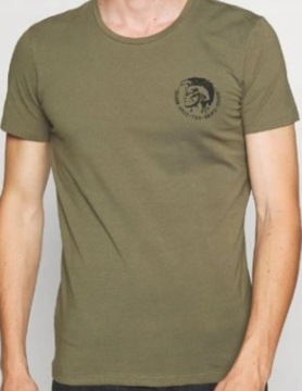 Koszulka Męska T-shirt Diesel z logo, khaki M