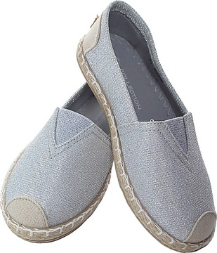 BROKATOWE ESPADRYLE SLIPONY tenisówki SILVER1 r 33