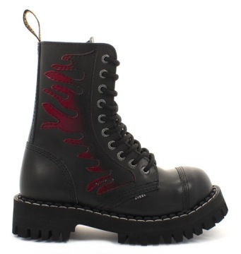 СТАЛЬНЫЕ БОТИНКИ RED FLAMES С 10 ОТВЕРСТИЯМИ 39
