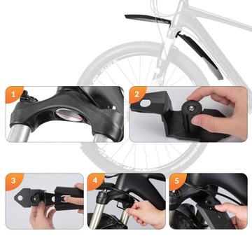 Комплект велосипедных брызговиков MTB flex 26-28 дюймов ROCKBROS DNB-890 BK