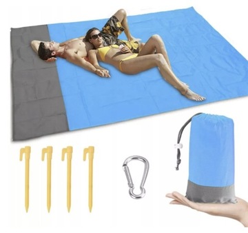 KOC PIKNIKOWY MATA PIKNIKOWA PLAŻOWA NA PLAŻĘ WODOODPORNA 200x210cm