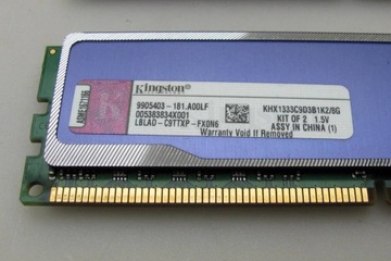 Kingston HyperX синий. Радиатор DUAL DDR3 8 ГБ, 1333 МГц