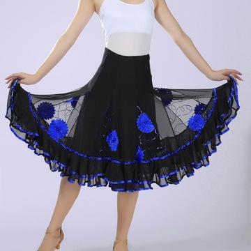 Tanečná sukňa Latin Dance Sukňa Šaty Royal Blue