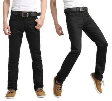 Eleganckie Spodnie Męskie Wizytowe Materiałowe Bawełniane 610/93 80 cm/34