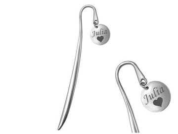 Металлическая закладка с гравировкой в ​​подарок школьнику.