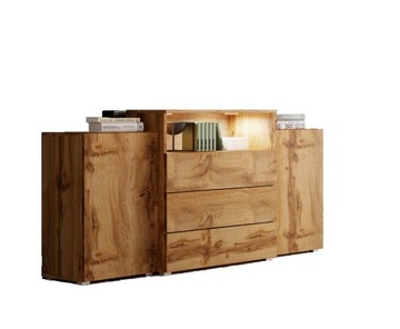 dwudrzwiowa Komoda URBAN 150 cm szuflady półki
