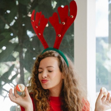 Рога ОЛЕНЯ, повязка на голову с КОЛОКОЛЬЧИКАМИ, Рудольф, СВЯТОЙ МОРОЗ, украшения Деда Мороза