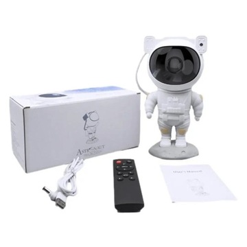 PROJEKTOR GWIAZD NIEBA LED LAMPKA NOCNA RZUTNIK ASTRONAUTA 360°