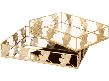 ГЛАМУРНАЯ КОЛЛЕКЦИЯ Набор из 2 подносов с ЗЕРКАЛОМ - ЗОЛОТО