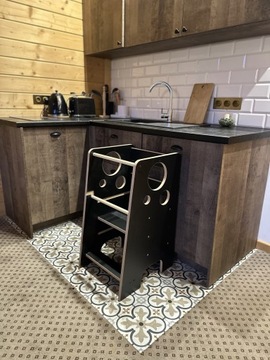 KITCHEN HELPER детский кухонный помощник 1+ регулируемый SOLID MDF черный