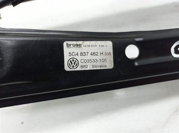 MECHANIZMUS ZVEDÁK OKNO PRAVÝ PŘEDNÍ VW GOLF VII 7 5G4837462H