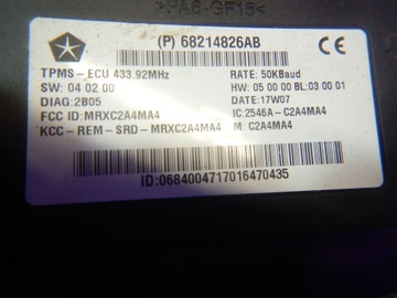 FIAT 500 MODUL TLAKU PNEUMATIKA KOL 68214826AB