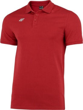 РУБАШКА ПОЛО 4F КРАСНАЯ ПОЛОВИНА 100% ХЛОПКА TSM008B размер L