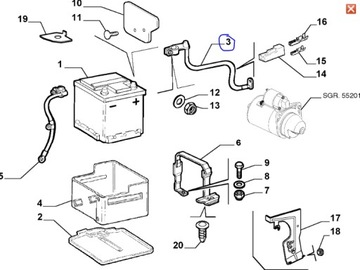 PŘÍVOD AKUMULÁTORU PLUSOVÝ LANCIA LYBRA 1.9 51728315 OE