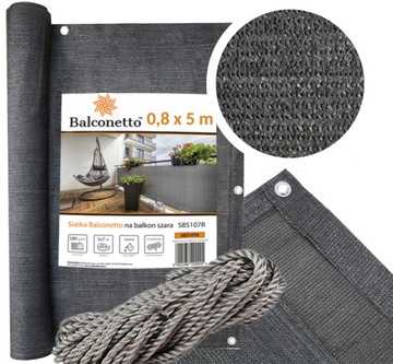 Osłona przed wiatrem balkonowa mata 95% 0,8x5m UV na taras balkon 80cm 5m