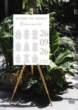 Plan stołów weselnych MINIMAL RUSTIC plakat 50x70