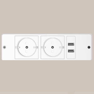 Прикроватная тумбочка со светодиодной подсветкой, гостиная, 2 USB-порта, белый NS04703X1