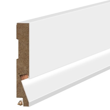 80x16 mm LISTWA PRZYPODŁOGOWA BIAŁA LED MDF DEKORACYJNA COKÓŁ